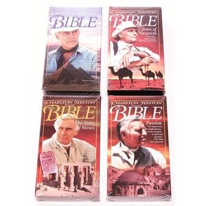 Charlton Heston Presents the Bible VHS Tape Lot of 4 - 3 New Sealed, 1 Used EUC